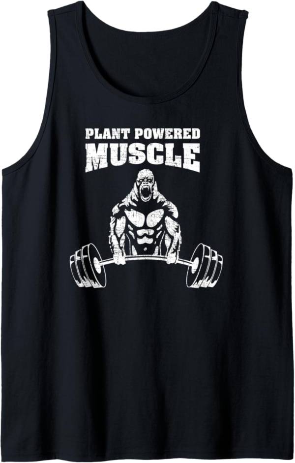 Plant Powered Muscle Vegan Power Bodybuilding Gym Slogan Tan... - Image 2